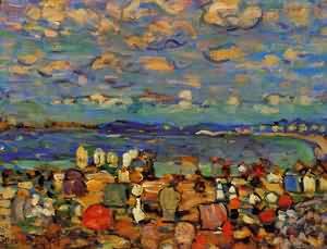 Peinture à l'huile Crescent Beach 1907 Maurice Prendergast 36x48 p