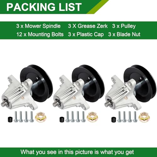 JSXDNWYJ 918-06978 618-06978 Spindle Assembly for 54 Inch Mower Decks Cub Cadet RZT-S54 L54 ZT1-54 ZT2-54 XT1-ST54 GT54 XT2-54 GX54 Troy Bilt TB2454 Craftsman T8400 G8400 Z6660 (3-Pack) by JSXDNWYJ - Used condition - Image 6