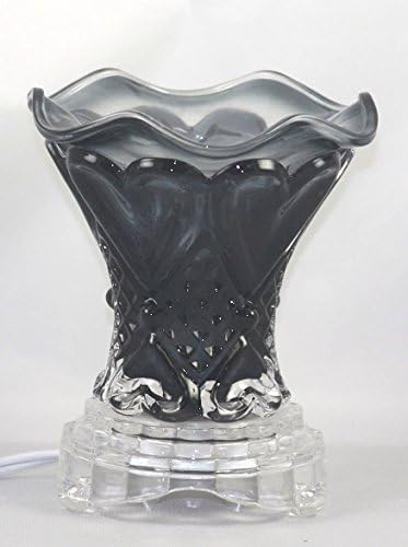 Calentador eléctrico de cristal negro de la tarta del aceite y de la cera de la lámpara del aroma