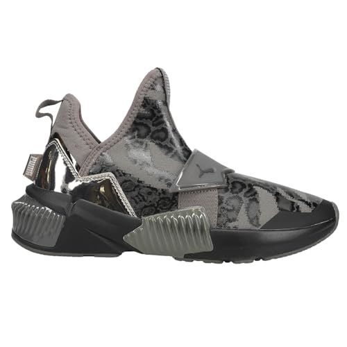 PUMA Puma Women's Provoke XT Mid Cross Trainer, Black-Metallic Silver-Castlerock, 6.5