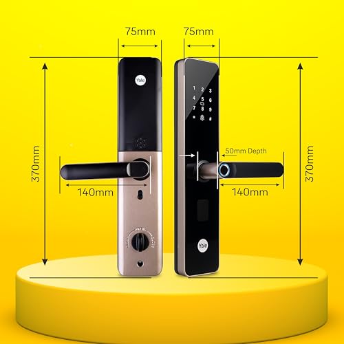 Image of Yale YDME 50 NxT Smart Door Lock | Biometric Fingerprint, PIN, RFID & Mechanical Key | Digital Door Lock for Home & Office