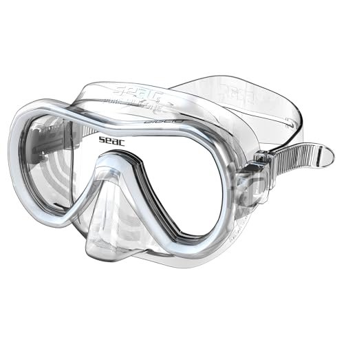 Seac Giglio, Máscara a lente única para Buceo y Snorkeling, Unisex Adultos, transparente/blanco, Regular