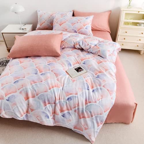 Luna Home - Duvet cover set various designs and sizes (SINGLE SIZE, Pink Ombre Color Scale Design)