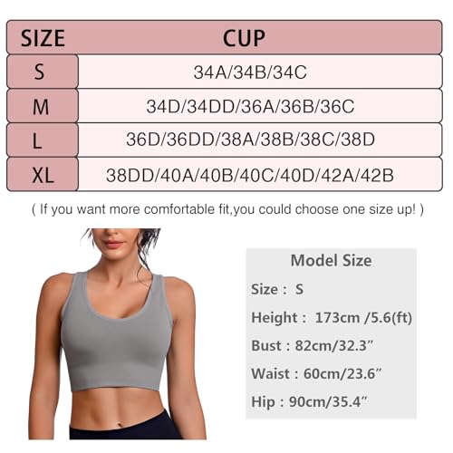 Sykooria 3 Pack Strappy Sports Bras For Women High Impact Supportive Padded Workout Bras Crop Workout Tank Tops thumb #5