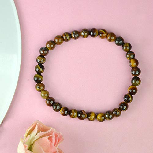 Image of Reiki Crystal Products Certified Natural Crystal Stone Bracelet 6 mm Round Beads for Men and Women | Premium Gemstone Jewellery Collection | Reiki Charged | Multiple Stone Variants Available