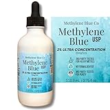 2% Methylene Blue 3.75 fl oz, USA Made Ultra Concentration Glass Bottle and Dropper Pharmaceutical Grade for Humans Nootropic Supplement - Heavy Metals Tested