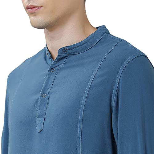 Image of Identiti Men Solid Slim Fit 100% Viscose Casual Shirt /Kurta for Men