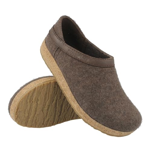 Image of HAFLINGER Grizzly GZH Felt Clog Mule | Casual Shoes