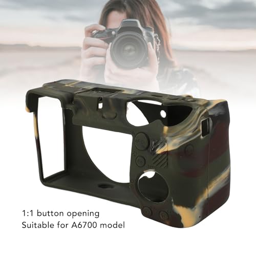 Funda para cámara para A6700 protectora de silicona flexible verde 2