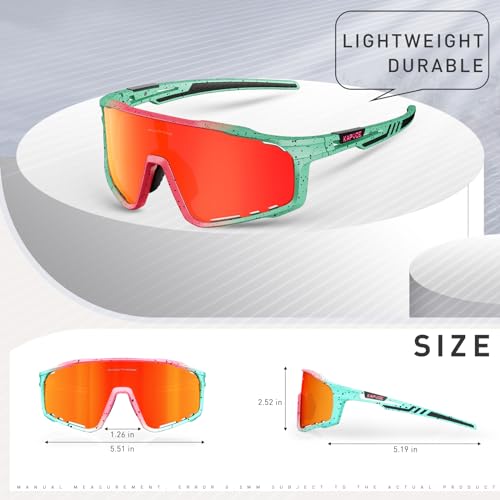Image of KAPVOE 3 Lens & Polarized Cycling Sunglasses Men Women MTB Running K76 | 3-lens and polarized sports eyewear for men and women, designed for cycling, MTB, running and fishing