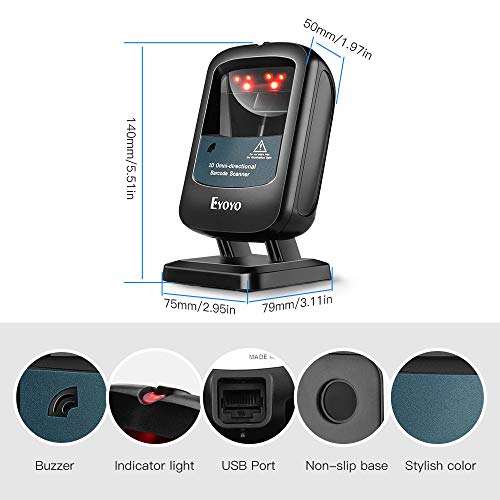 Eyoyo KSA2163YH0930152208 2D Hands-Free Barcode Scanner thumb #7