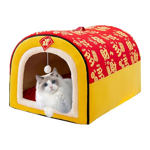 Caseta Pequeña para Perros,Cueva Acogedora con Almohadilla - Refugio para Perros Cama y Colchoneta - para Gato Gatito Conejo Cachorro Jugar Camping y Hogar