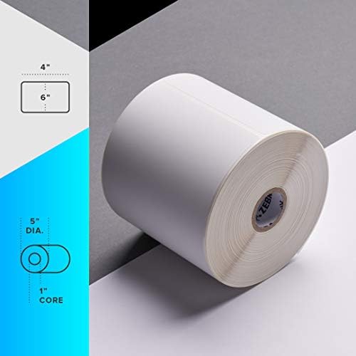 Zebra 4 x 6 in Thermal Transfer Paper Labels Z-Perform 2000T Permanent Adhesive Shipping Labels 1 in Core 6 rolls 10031652SP