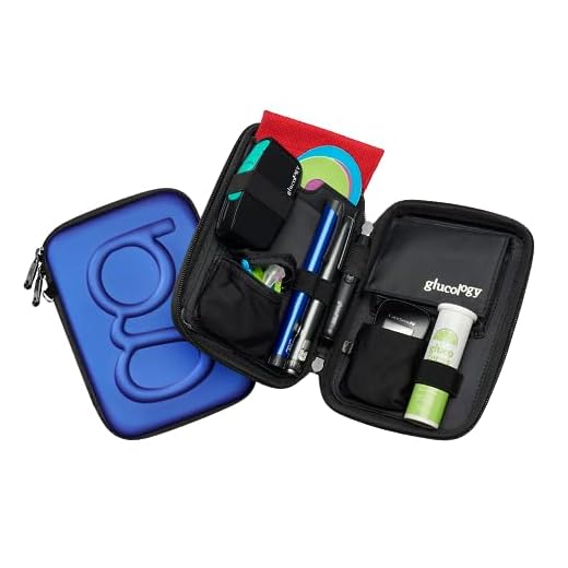 Glucology Diabetic Travel Case - Organizer for Blood Sugar Test Strips, Medication, Glucose Meter, Pills, Tablets, Pens, Insulin Syringes, Needles, Lancets (Blue, Classic)…