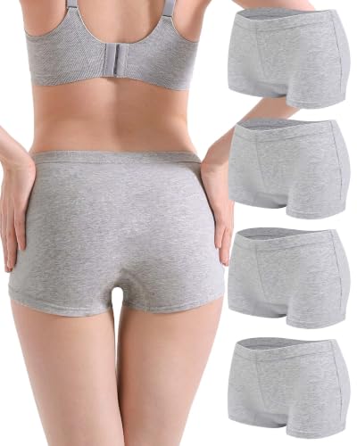 Image of Women's Boyshorts Underwear Cotton, Full Coverage Panties, Womens Boyshort Boxer Briefs Breathable for Women 4 Pack