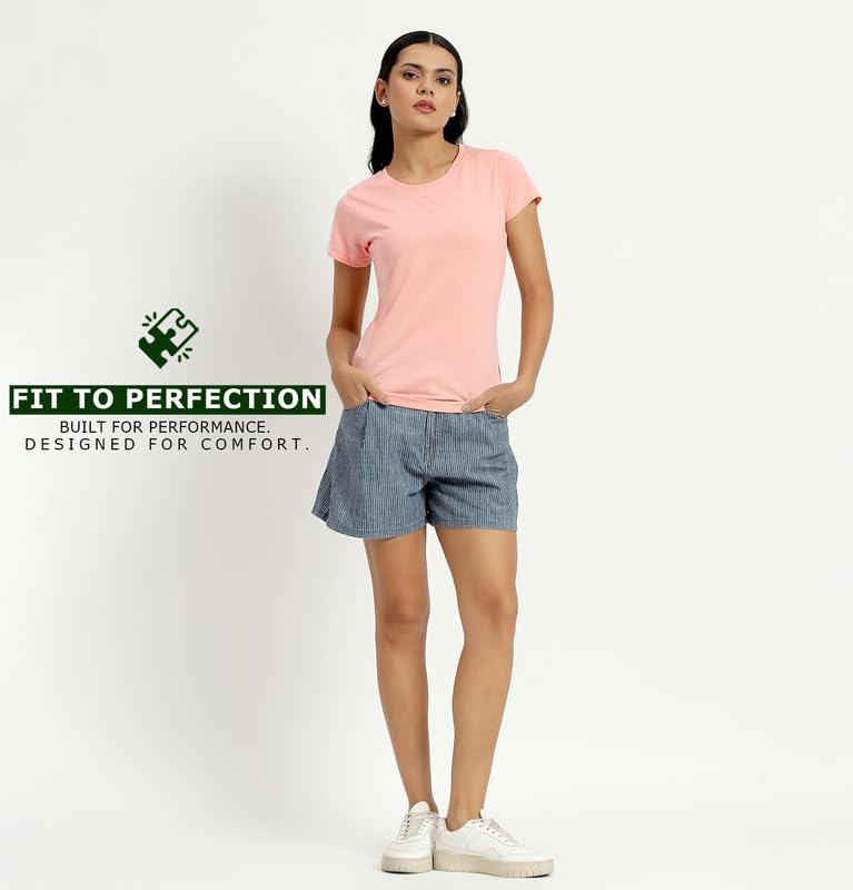 Image of Sleepynuts Women's Plain Round Neck Regular Fit Half Sleeve Cotton T Shirt
