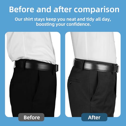 Image of EGGBOY 2Pairs Shirt Stays for Men,Adjustable Elastic Shirt Garter /Tucker for Men&Women,Footloop /Y Style,with Locking Clamps