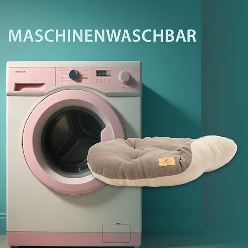 Ferplast Hundebett Katzenbett Huindekissen Relax Microfleece 45/2 Wattiertes Weiches Microfleece Waschbar Taupe