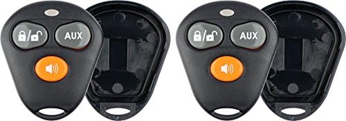KeylessOption Keyless Entry Remote Control Starter Car Key Fob Case Shell Outer Cover 2 Button Pads For Viper Aftermarket Alarm (Pack of 2)