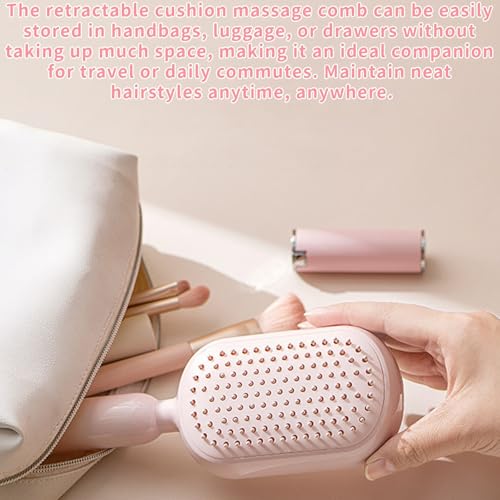 Cepillo peine masajeador retráctil para cabello blanco miniatura 5