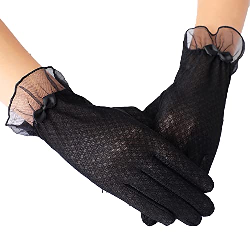 Guantes de encaje negro BeFur para conducir en verano y proteger tus manos del sol
