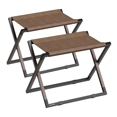 Recopilación de Soportes para maletas comprados en linea. 47 SONGMICS - Juego de 2 soportes plegables para maletas, portaequipajes de metal, piel sintético, fácil de montar, para habitación de invitados, hotel, recámara, café nogal y...