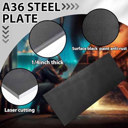 Photect BK-PHOTECT-222603 1 Piece Hot Rolled Steel Plate Steel 1/4 X 4 X 12 Inch Stainless Steel Sheet Flat Bar A36 Steel Metal Raw Materials thumb #2