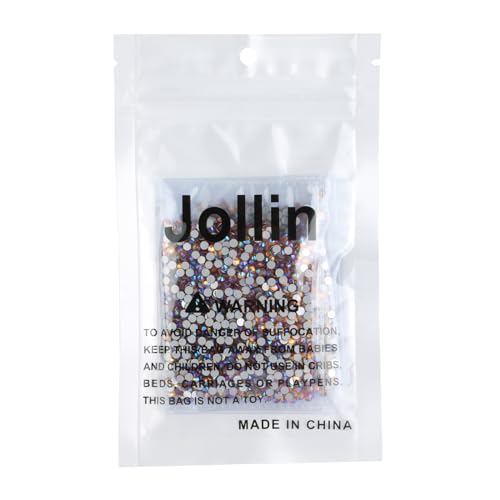 Image of Jollin Glue Fix Crystal Flatback Rhinestones Glass Diamantes Gems for Nail Art Crafts Decorations Clothes Shoes(ss10 2880pcs, Topaz AB)