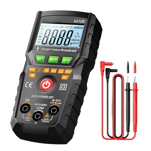 LUAMY マルチメーター 電圧計 - 4000カウント 多機能マルチメーター | 自動音声読み上げ機能付き電子測定ツール 電気工事 家庭用コンセント点検 自動車修理対応