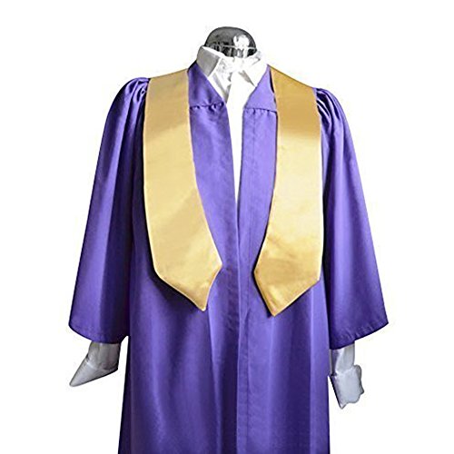 Toga de coro morada túnica eclesiástica estola satén dorado 2