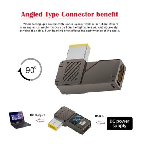 Image of ETZIN USB Type C Female to DC Plug Adapter, 90 Degree USB C Female to DC Male PD Charging Adapter (fangkov) EPL-1263CC