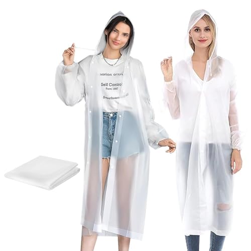 Arcjunys Regenponcho Festival Regencape Wiederverwendbar Regenjacke Poncho Rregen Unisex Regenmantel Leicht Rain Poncho Regenschutz für Wandern Radfahren Camping und Reise