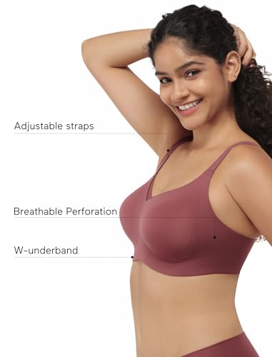 Image of Wireless Bra with Support, Seamless Bra for Women, Mesh Elegance Shaping Bra with Contrast Colored Straps