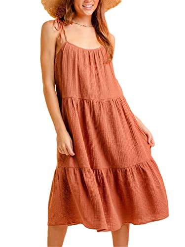 Robe longue d'été légère sans manches taille L pour femme élégante