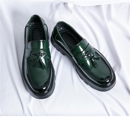 Men's Patent Leather Tassel Platform Slip-On Dress Loafers Non-Slip Round Toe Penny Shoes for Formal Business Work Wedding3