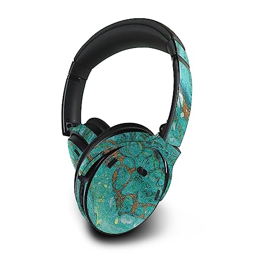 Image of MightySkins Glossy Glitter Skin Compatible with Bose QuietComfort 45 Headphones Turquoise Ripple | Protective, Durable High-Gloss Glitter Finish | Easy to Apply