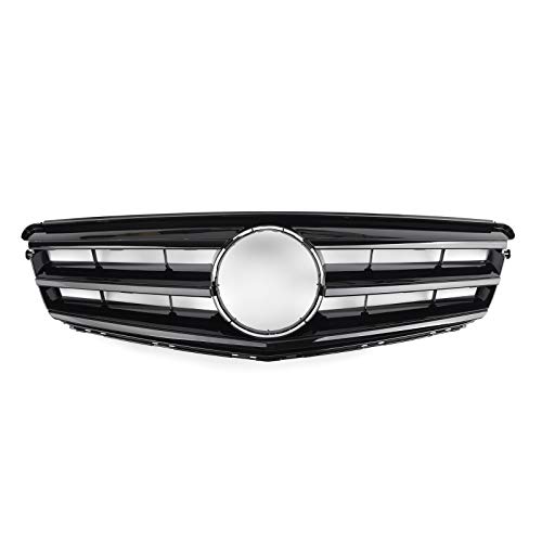 Artudatech Front-Stoßstangengitter, Emblem vorne oben mittig Kühlergrill Ersatz mit LED-Lichtern passt für Benz W204 2008–2014, nicht passend für C63 AMG.