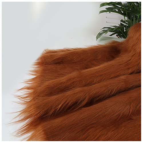 ZhHOME Einfarbig Kunstpelzs Kunstfell Fellimitat Stoff 10cm Lange Flor, Acryl 170x50cm Weich für Kostüme, Cosplay, Basteln, Fotografie, Heimdekoration, Spielzeug(Color:Braun) Cover