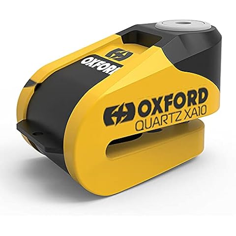 Oxford Quartz XA10 Motorcycle Disc Lock Alarm 10mm Pin Yellow Strong Secure (Yellow Black) Cover