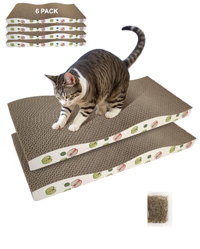 6 Pack Cat Scratching Board, Double-Sided Usability, with Catnip - image 1