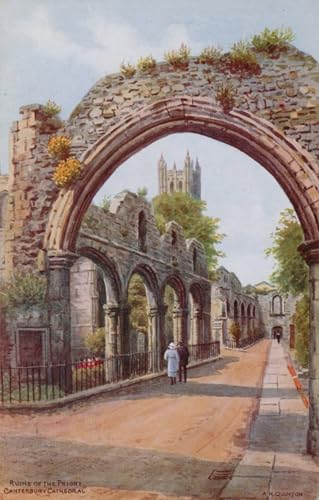 Tableau Ruines de la cathédrale décoration murale vintage poster salon 60x90cm