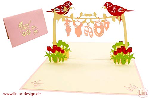 LIN17587, tarjeta pop up, tarjeta de felicitación nacimiento, tarjeta de nacimiento, tarjeta de nacimiento, tarjeta de felicitación en 3D, N343