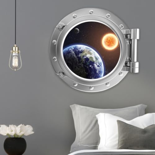 Vinilo decorativo 3D cápsula espacial adhesiva para pared miniatura 2