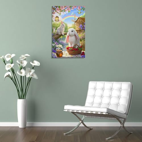 Décoration murale image sur toile lapin pour masquer un mur vide - 5