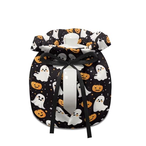 Image of Ghost Pumpkin Teapot Dust Cover, Portable Premium Fabric Tea Cosy with Drawstring Breakfast Warmer Insulation and Keep Warm, Kitchen Thanksgiving Decor