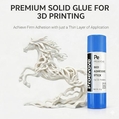 Image of PROEVOVE 3D Printer Bed Adhesive Stick (15g) | PVP Glue for PLA, ABS, PETG, TPU | Strong Build Plate Adhesion | Washable & Non-Toxic | 3D Printing Essential (1)