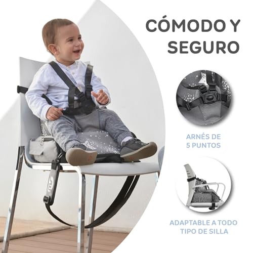 MS BabyWorld - Booster Bag Stars | Elevador de Viaje Portátil 2 en 1 con Arnés de 5 Puntos | Mochila Convertible en Bandolera | Bolsillo Térmico, Dispensador de Pañuelos y Espacio para Utensilios - imagen 5