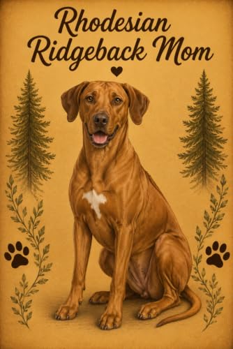 Rhodesian Ridgeback Mom Notebook – Rustic Dog Journal for Women – Cute Gift for Rhodesian Ridgeback Lovers 6 x 9– 120 Lined Pages – Dog Mom Stationery image 2