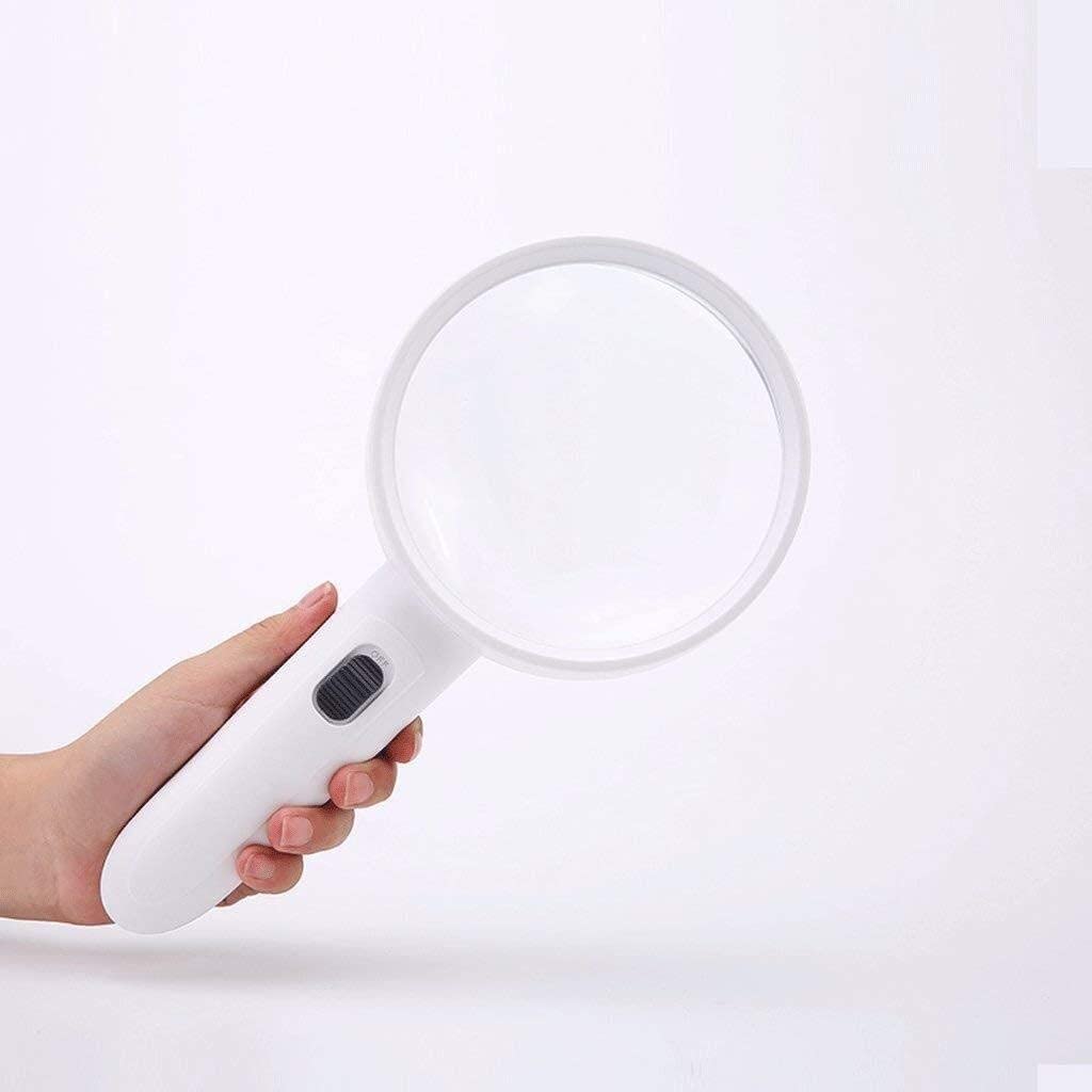 Bildschirmlupe, Handlupenlampe, 20-Fache, 30-Fache Vergrößerung. Der Alte Mann Liest Mit Einer Tragbaren, Leistungsstarken Und Hochauflösenden Lupe Mit Led-Licht. Doppelt,
