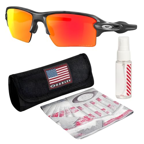 Oakley FLAK 2.0 XL OO9188 Sunglasses MATTE BLACK CAMO Frame with PRIZM RUBY Lenses With Official Eyewear Kit